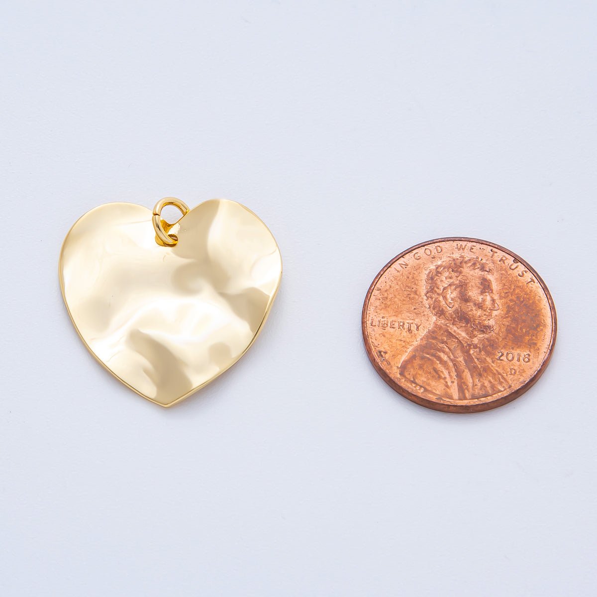 18K Gold Filled 22.5mm Polished Glossy Heart Shape Charm | N - A1861 - DLUXCA