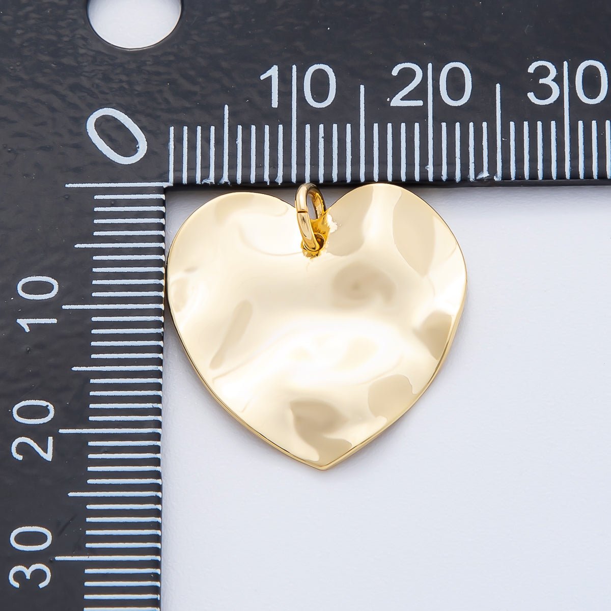 18K Gold Filled 22.5mm Polished Glossy Heart Shape Charm | N - A1861 - DLUXCA