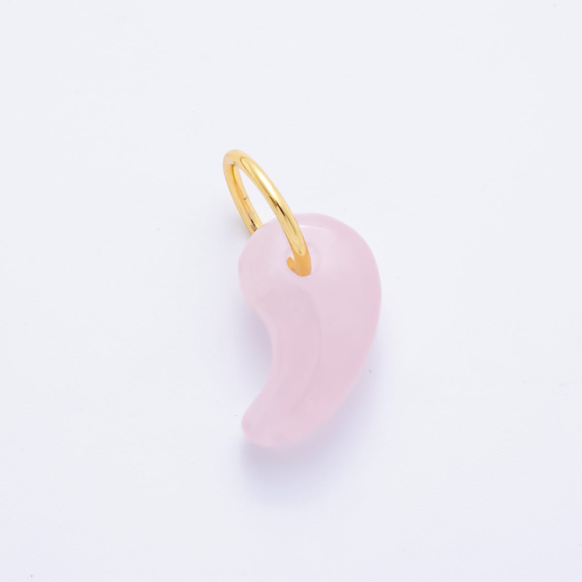 18K Gold Filled 22mm Carnelian, Quartz, Aventurine Comma Shape Gemstone Charm | AH842 AH843 - DLUXCA