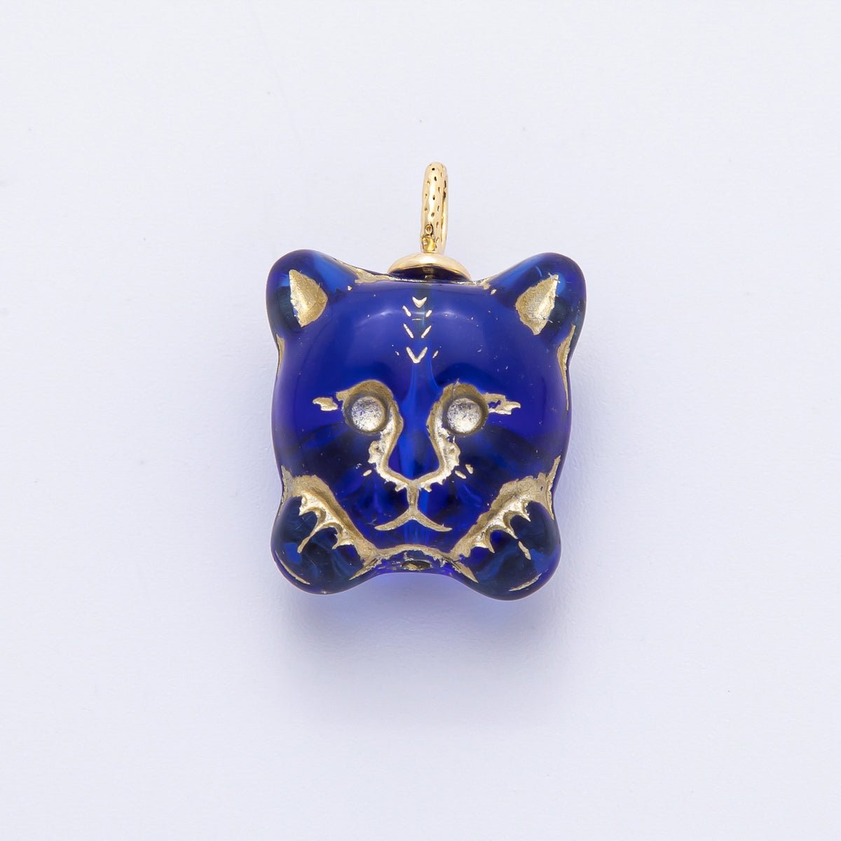 18K Gold Filled 22mm Colorful Czech Beads Small Bear Cub Charm | N235 - DLUXCA