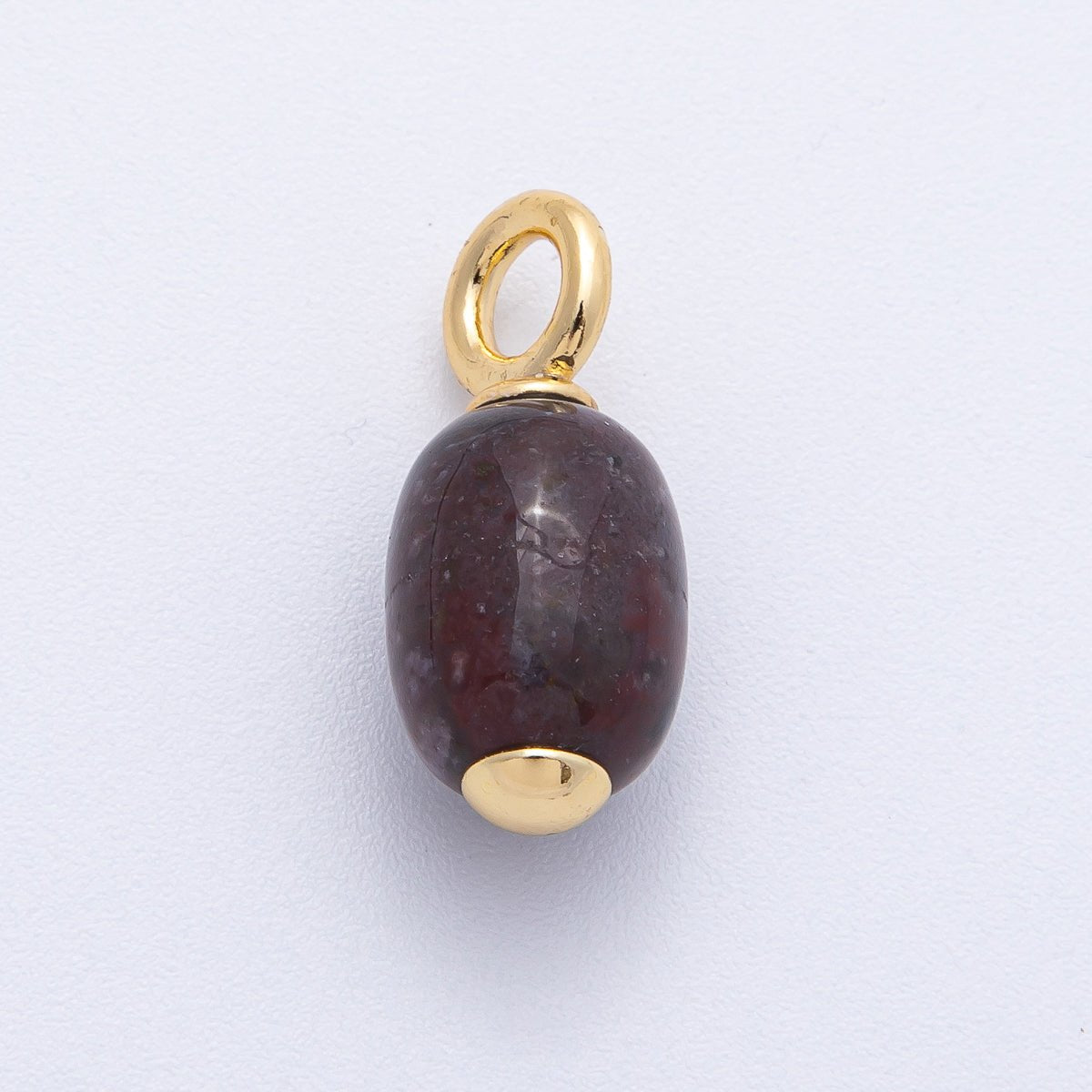 18K Gold Filled 23.5mm Natural Gemstone Tube Drop Charm | AK140 - AK142 - DLUXCA