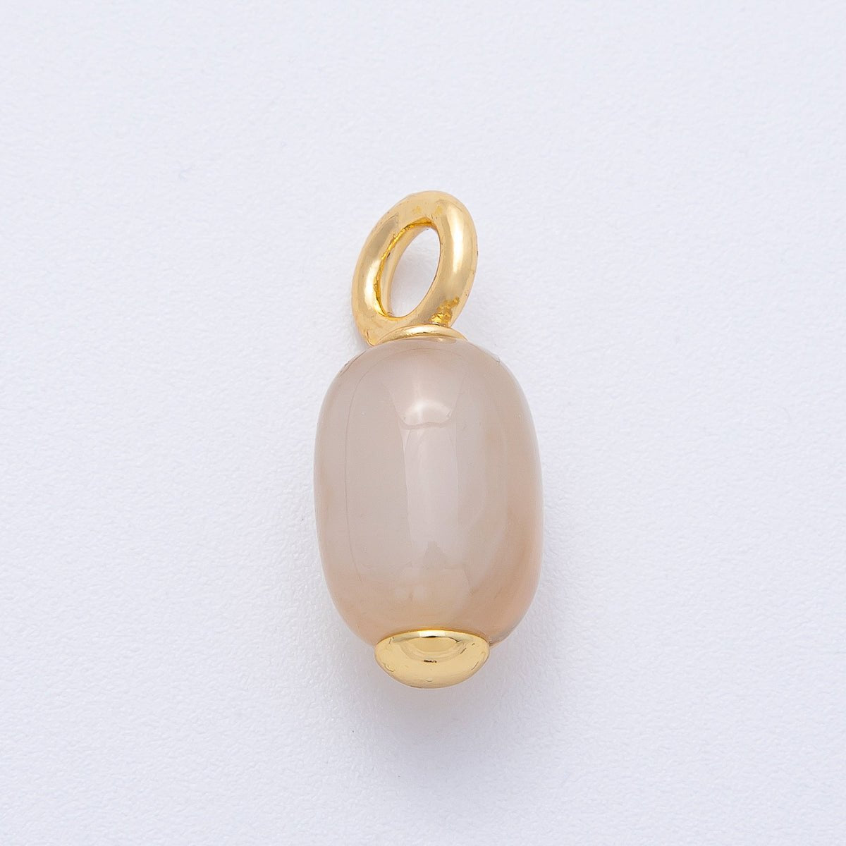 18K Gold Filled 23.5mm Natural Gemstone Tube Drop Charm | AK140 - AK142 - DLUXCA