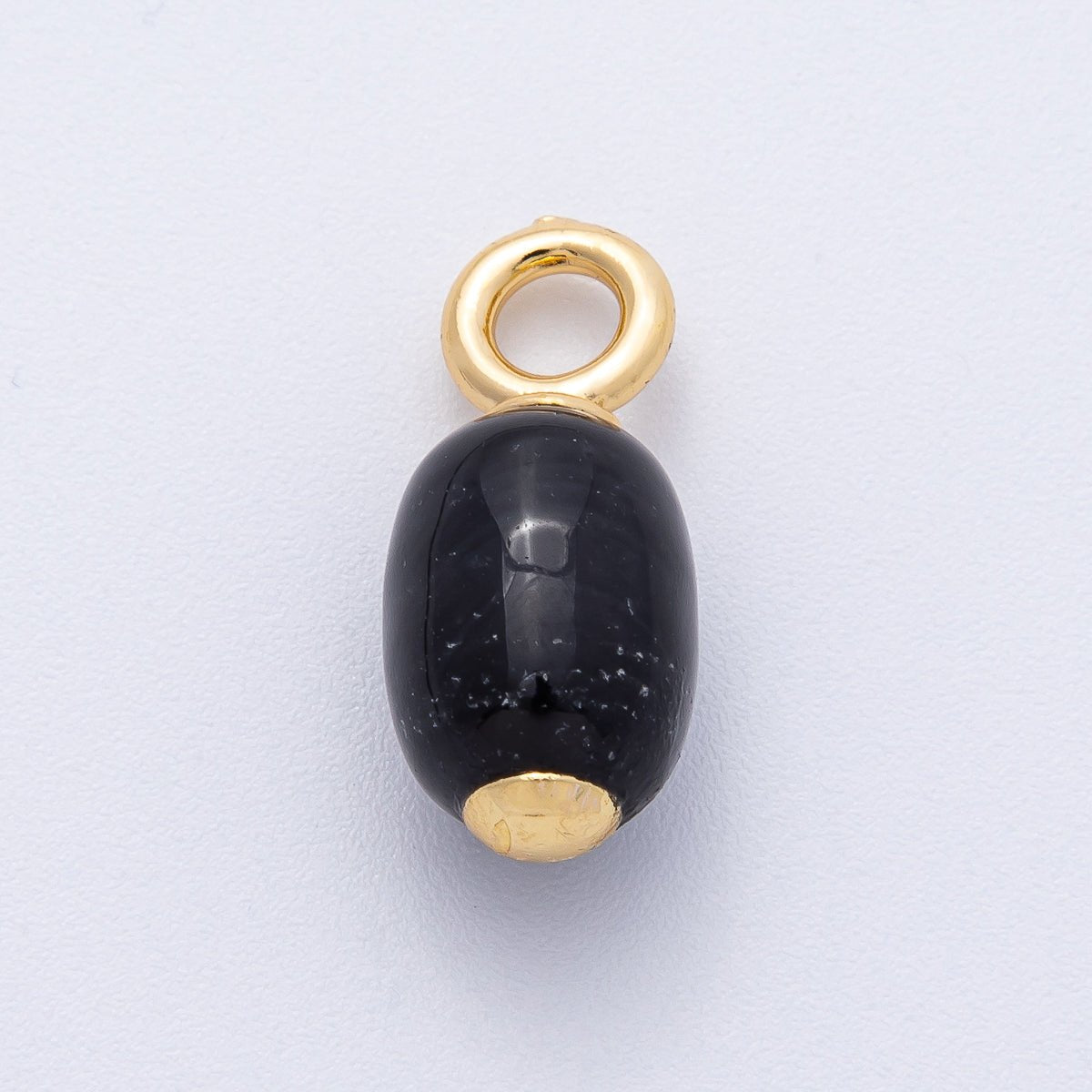 18K Gold Filled 23.5mm Natural Gemstone Tube Drop Charm | AK140 - AK142 - DLUXCA
