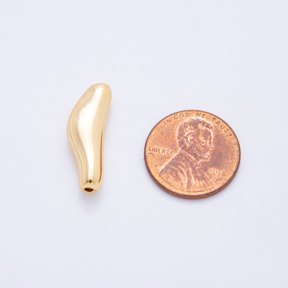 18K Gold Filled 23mm Irregular Tube Bead Spacer | AF - A1073 - DLUXCA