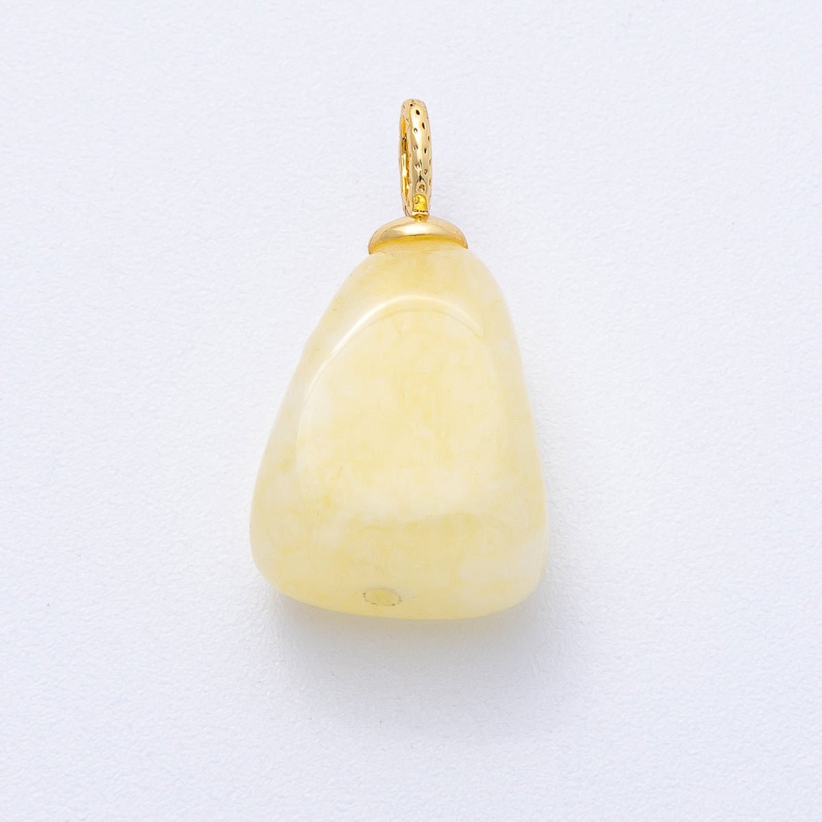 18K Gold Filled 23mm Red, Yellow, Pink Quartz Geometric Gemstone Charm | AK125 AK126 - DLUXCA