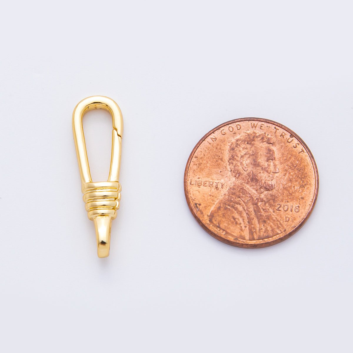 18K Gold Filled 24mm Long Oval Push Gate Clasp Charm Finding | Z1407 - DLUXCA