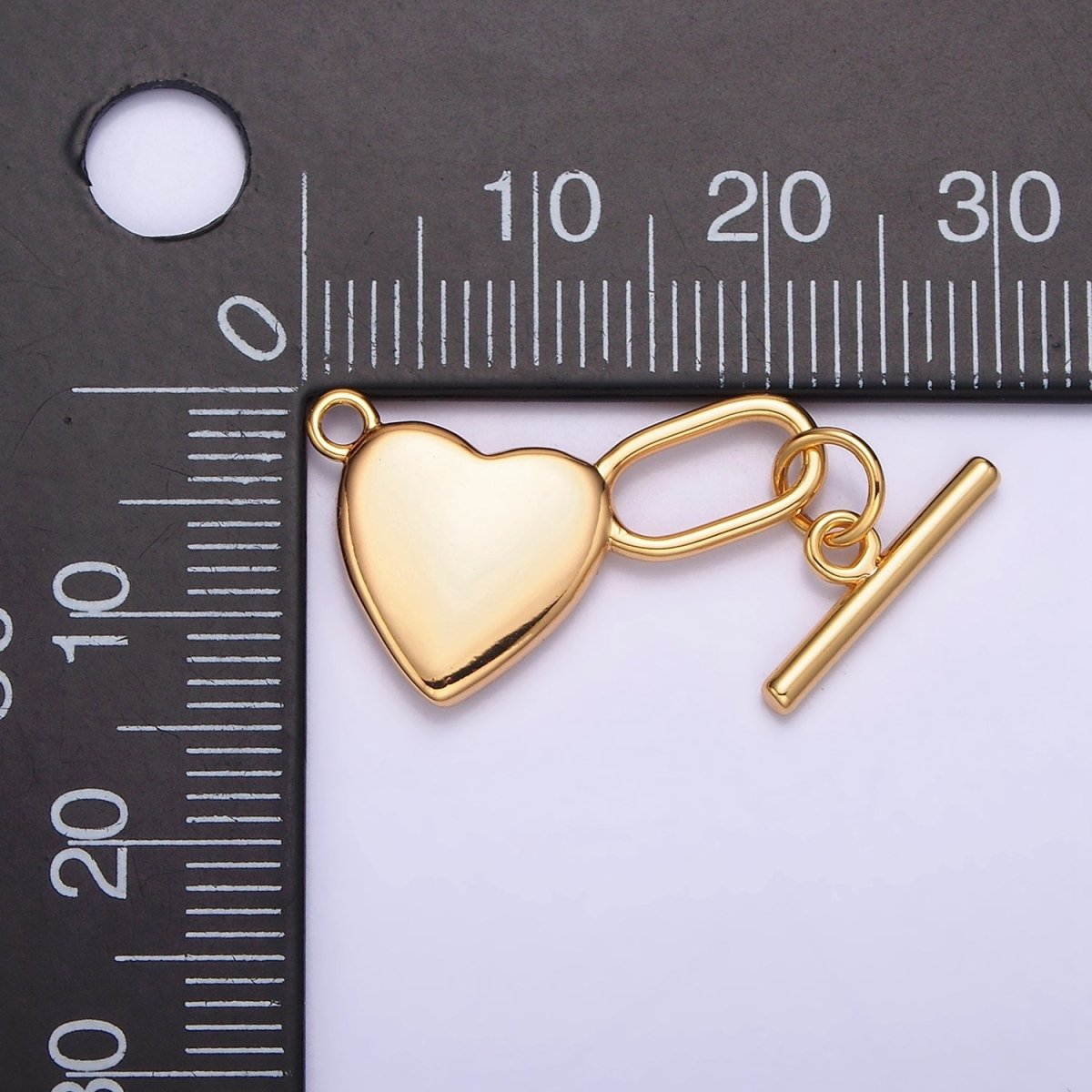 18K Gold Filled 25.5mm Heart Toggle Clasps Closure Findings Ot Clasp | Z-459 - DLUXCA