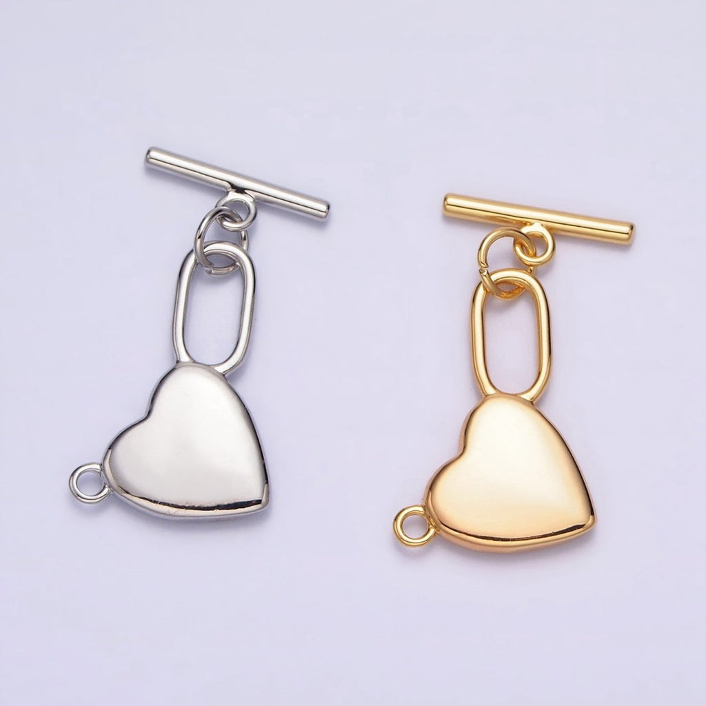 18K Gold Filled 25.5 mm Heart Toggle Clasps Closure Findings Ot Clasp