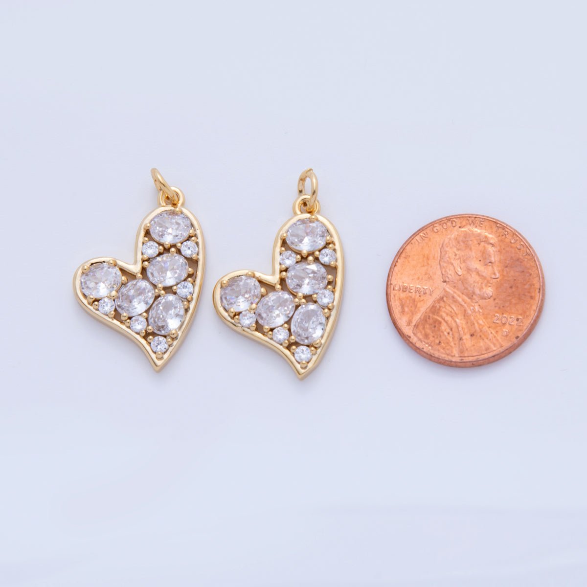 18K Gold Filled 26mm Micro Paved Round CZ Love Armor Charm | AF810 - DLUXCA