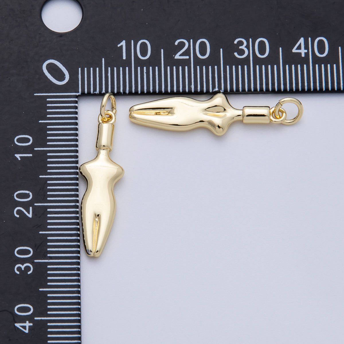 18K Gold Filled 26mm Minimalist Body Model Charm | Charms - 00058 - DLUXCA