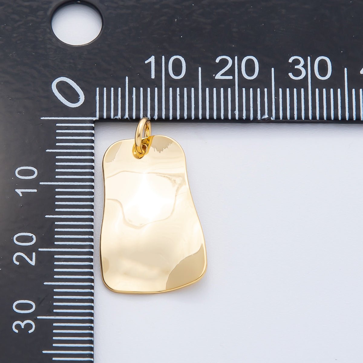 18K Gold Filled 26mm Polished Freeform Organic Shape Charm | N - A1728 - DLUXCA