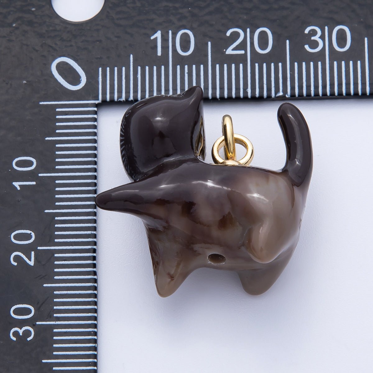 18K Gold Filled 27mm Glitter Kitty Cat Animal Resin Charm | Charms - 00193 - Charms - 00204 - DLUXCA