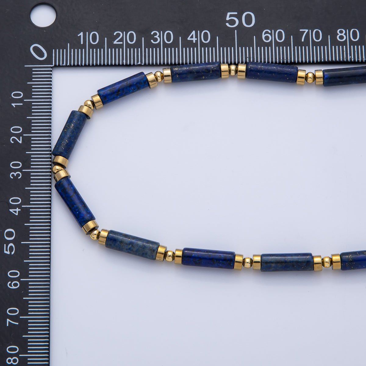 18K Gold Filled 2.8mm Natural Gemstone Tube 16.5 Inch Choker Necklace | WA - 3930 ~ WA - 3938 - DLUXCA