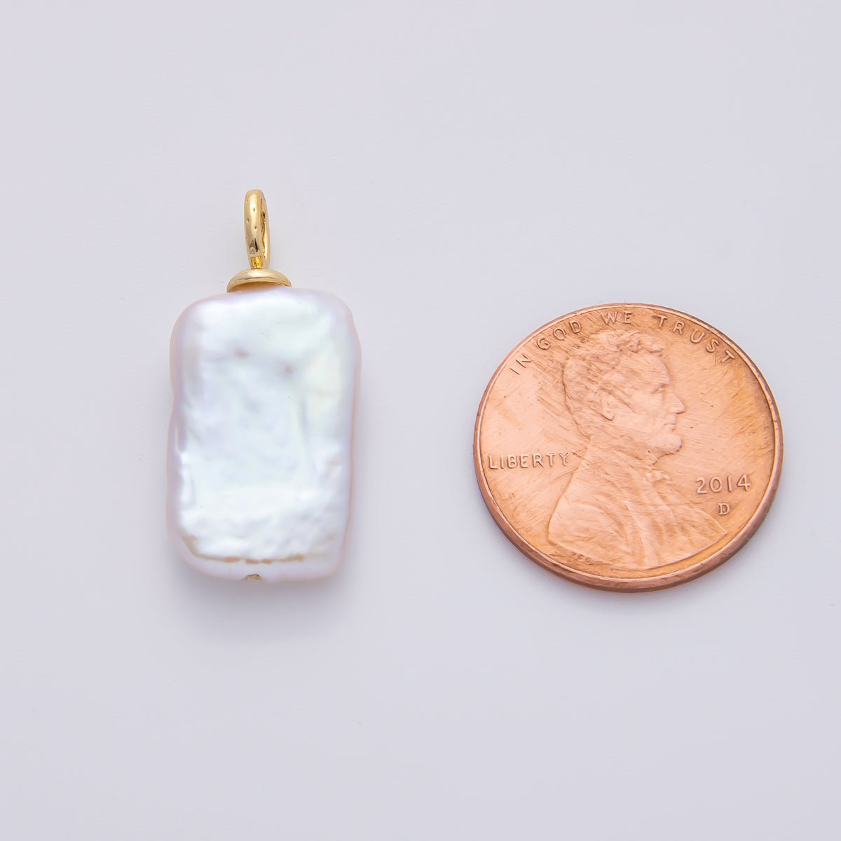 18K Gold Filled 29mm Freshwater Pearl Baroque Natural Form Drop Charm | AF635 - DLUXCA