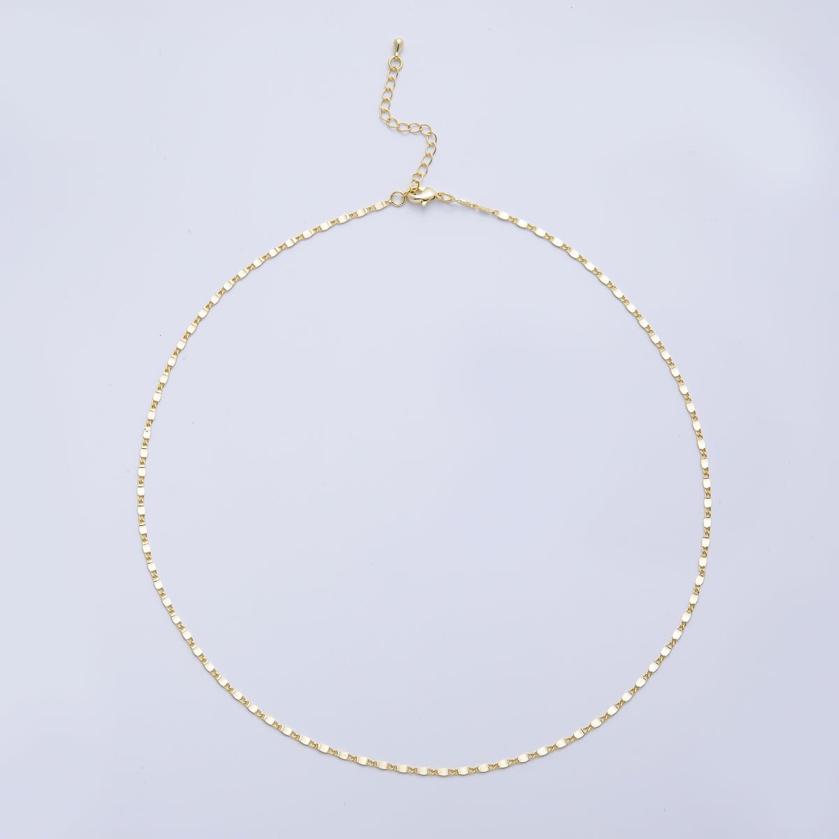 18K Gold Filled 2mm Minimalist Mariner Link Chain 18 Inch Necklace | WA - 3988 - DLUXCA