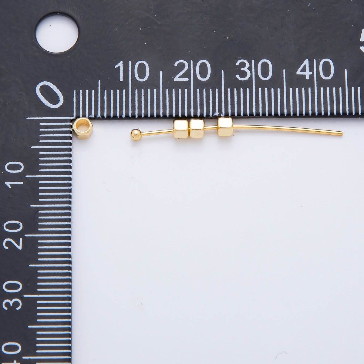18K Gold Filled 2mm Tiny Hex Tube Bead Spacer | AF - A1078 - DLUXCA