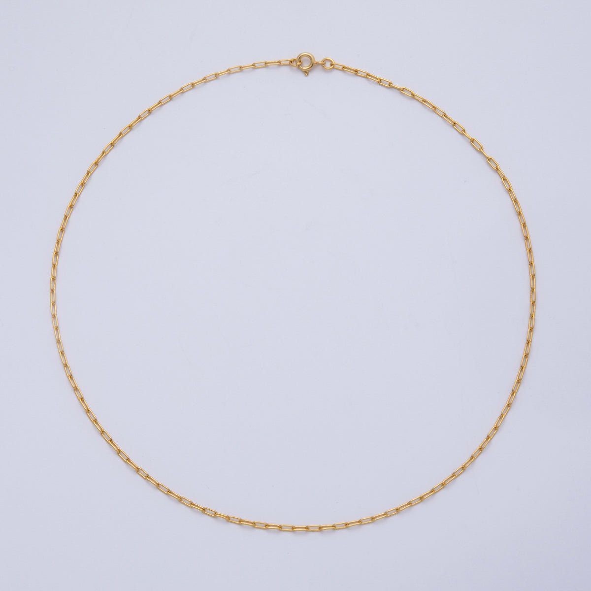 18K Gold Filled 2mm x 5mm Paperclip Chain 17.72 Necklace | WA - 4073 - DLUXCA