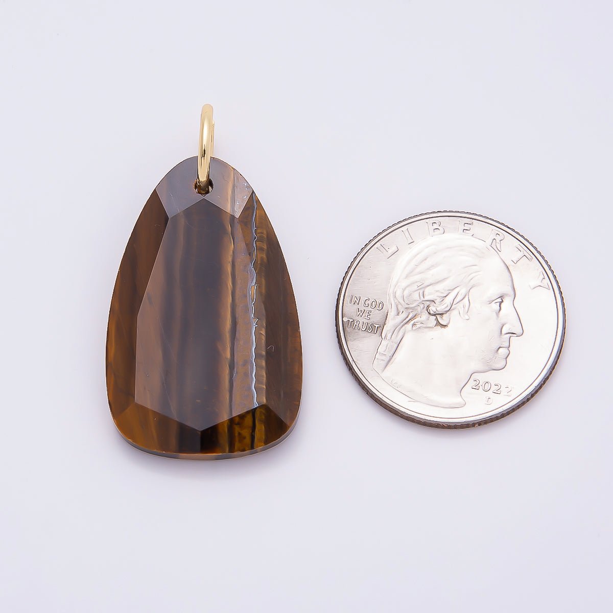 18K Gold Filled 32mm Multifaceted Gemstone Teardrop Charm | Charms-01413 ~ Charms-01420 - DLUXCA