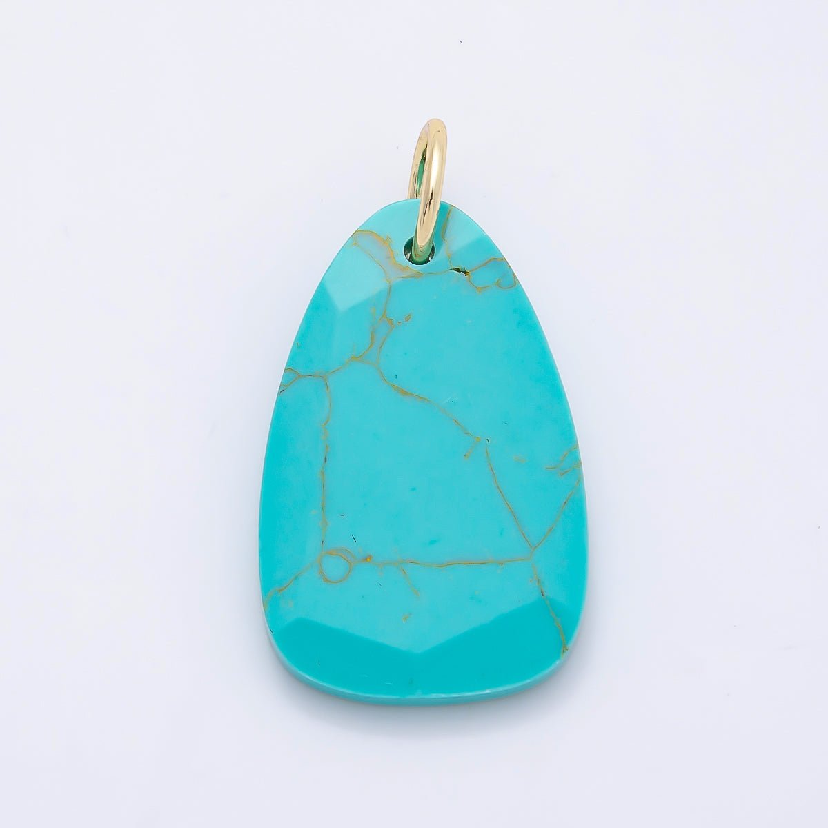 18K Gold Filled 32mm Multifaceted Gemstone Teardrop Charm | Charms-01413 ~ Charms-01420 - DLUXCA