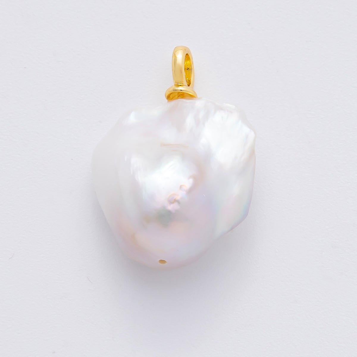 18K Gold Filled 33mm Baroque Freshwater Pearl Dainty Drop Charm | AF633 - DLUXCA