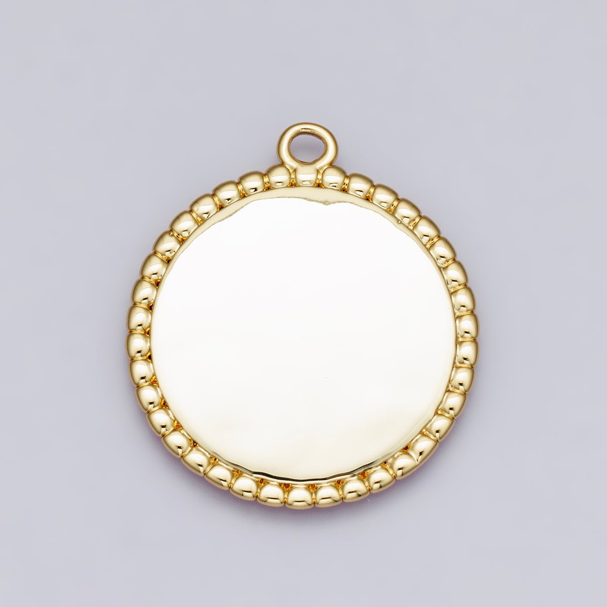 18K Gold Filled 33mm Minimalist Croissant Round Charm | Charms - 00208 - DLUXCA