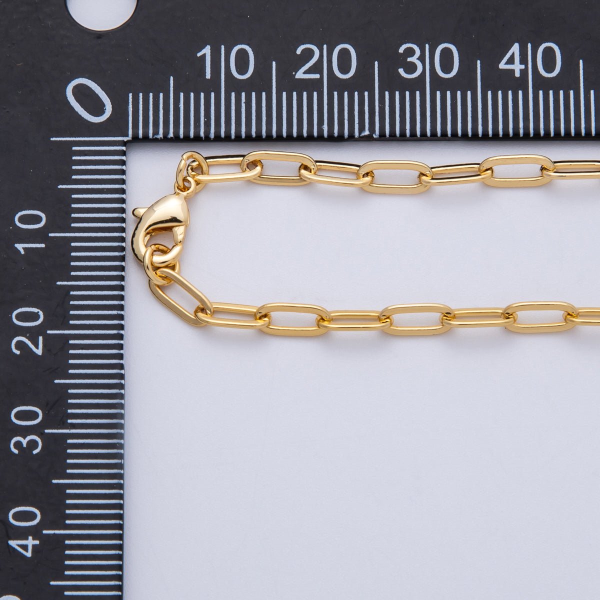 18K Gold Filled 3.3mm x 7.5mm Paperclip Chain 17.72 Necklace | WA - 4074 - DLUXCA