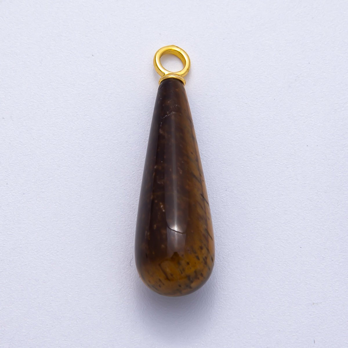18K Gold Filled 37mm Multicolor Natural Gemstone Long Teardrop Pendant | Charms - 00522 ~ Charms - 00529 - DLUXCA