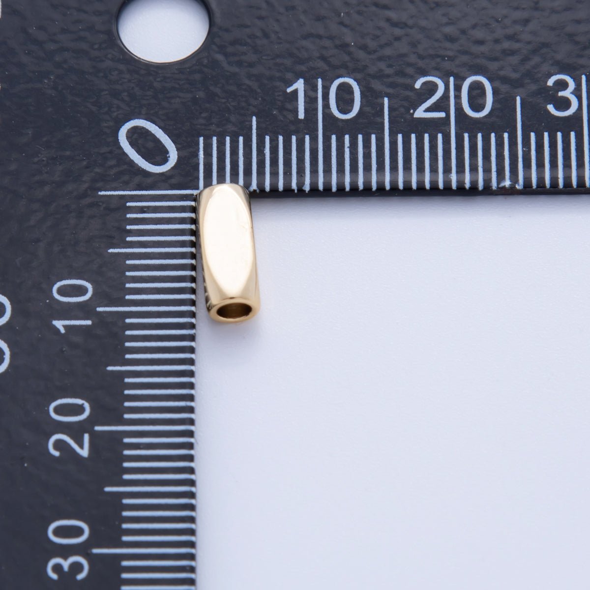 18K Gold Filled 3.8mm Edged Cylinder Tube Mini Bead Set by 10 Pieces | B742 - DLUXCA