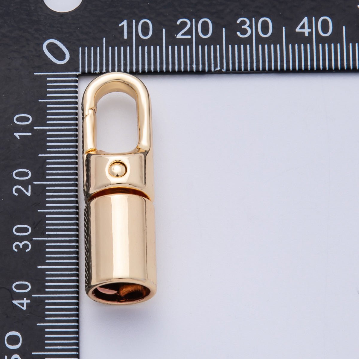 18K Gold Filled 39.5mm Minimalist Push Gate End Cap Finding in Gold & Silver | Findings - 00013 Findings - 00014 - DLUXCA