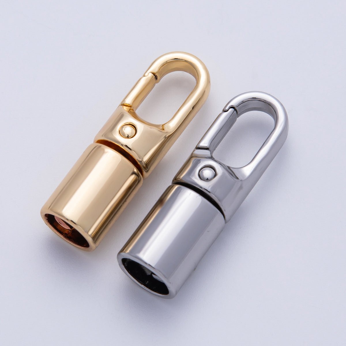 18K Gold Filled 39.5mm Minimalist Push Gate End Cap Finding in Gold & Silver | Findings - 00013 Findings - 00014 - DLUXCA