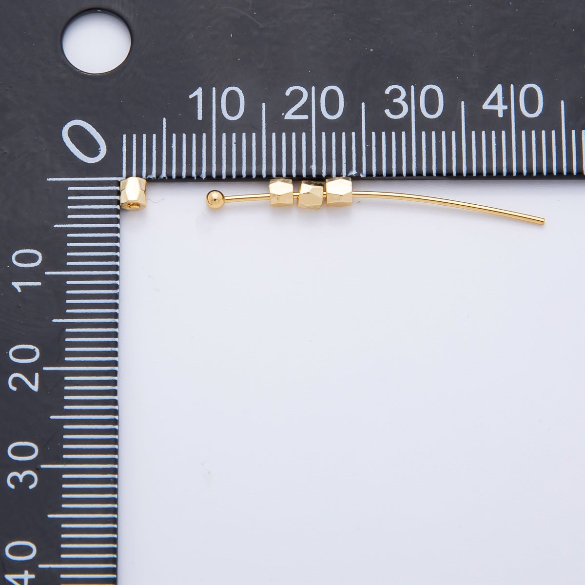 18K Gold Filled 3mm Faceted Tube Tiny Spacer Bead | AF - A1085 - DLUXCA