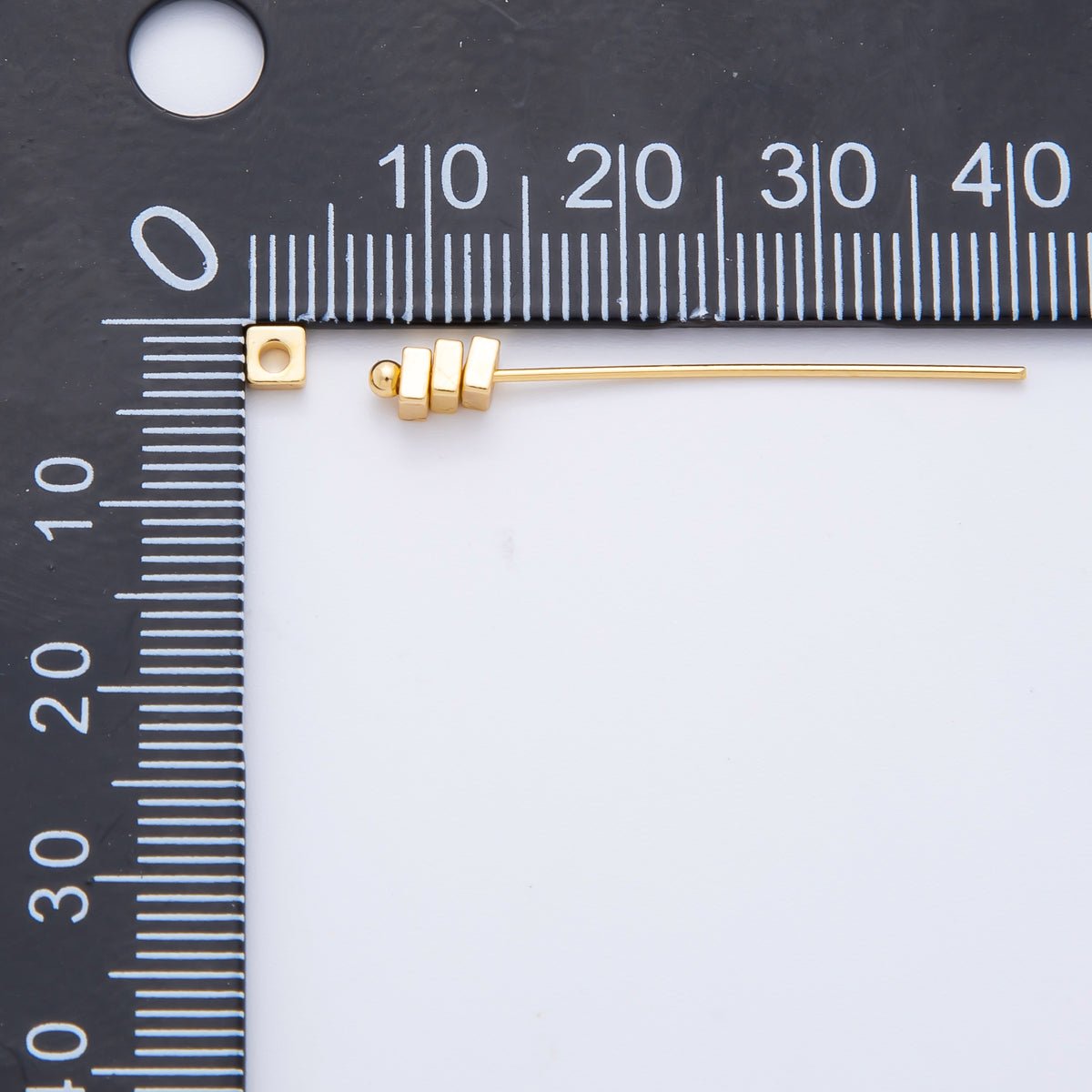 18K Gold Filled 3mm Flat Square Spacer Bead | AF - A1090 - DLUXCA