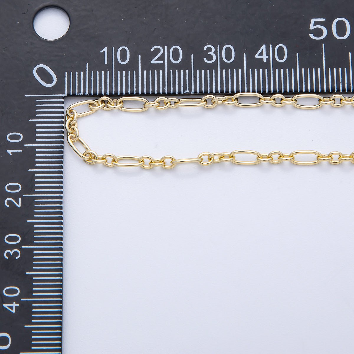 18K Gold Filled 3mm Paperclip Cable Unfinished Chain by Yard | Roll - 1818 - DLUXCA