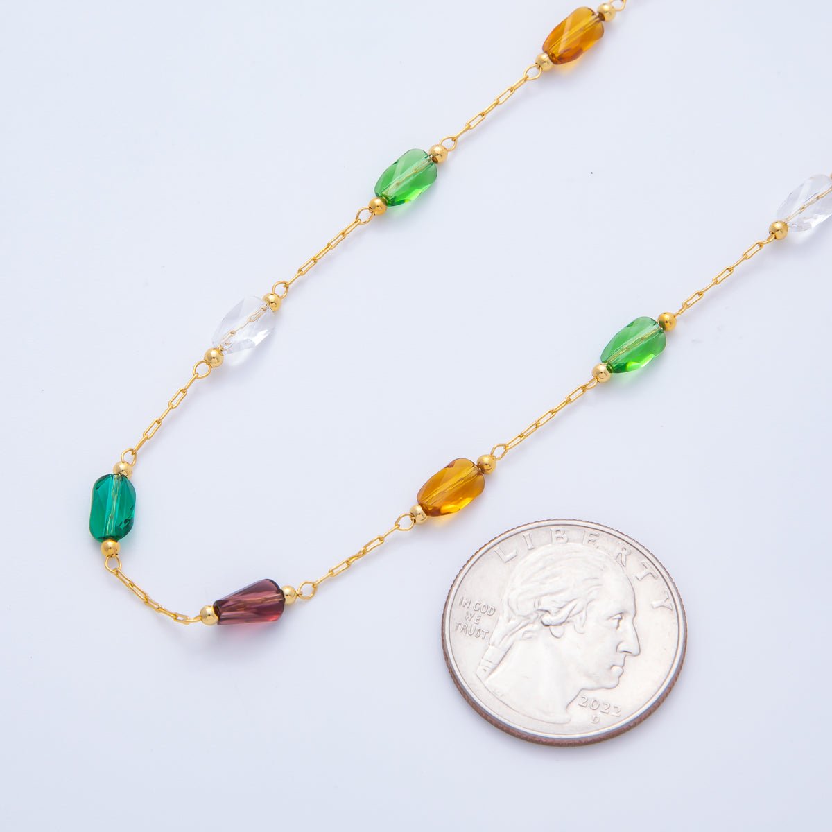 18K Gold Filled 3mm Unfinished Glass Bead Satellite Chain by Yard | ROLL - 1700 - DLUXCA