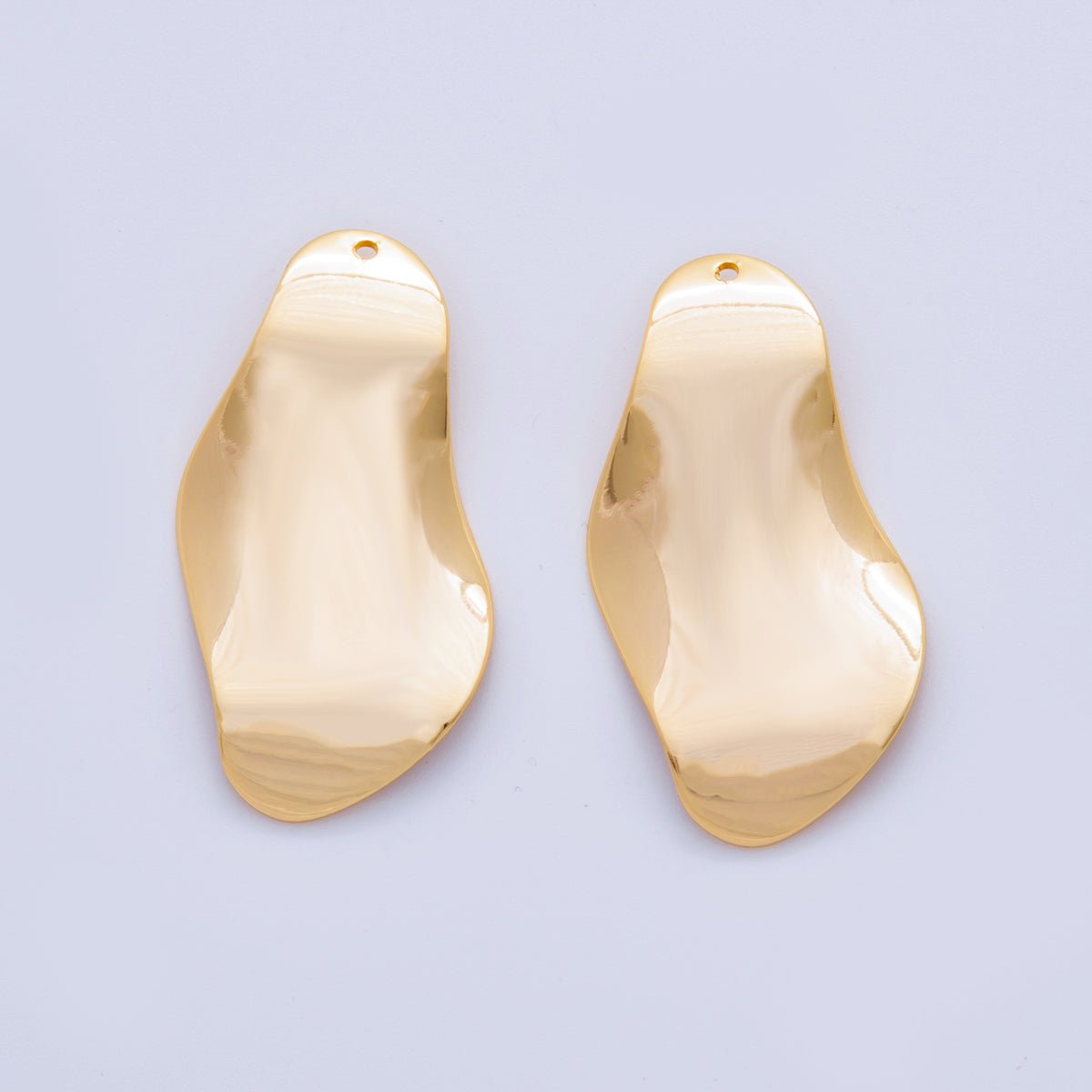 18K Gold Filled 40mm Geometric Wavy Foil Thin Charm Finding | Z1183 - DLUXCA