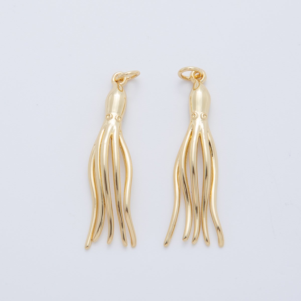 18K Gold Filled 40mm Octopus Squid Minimalist Charm | AF410 - DLUXCA