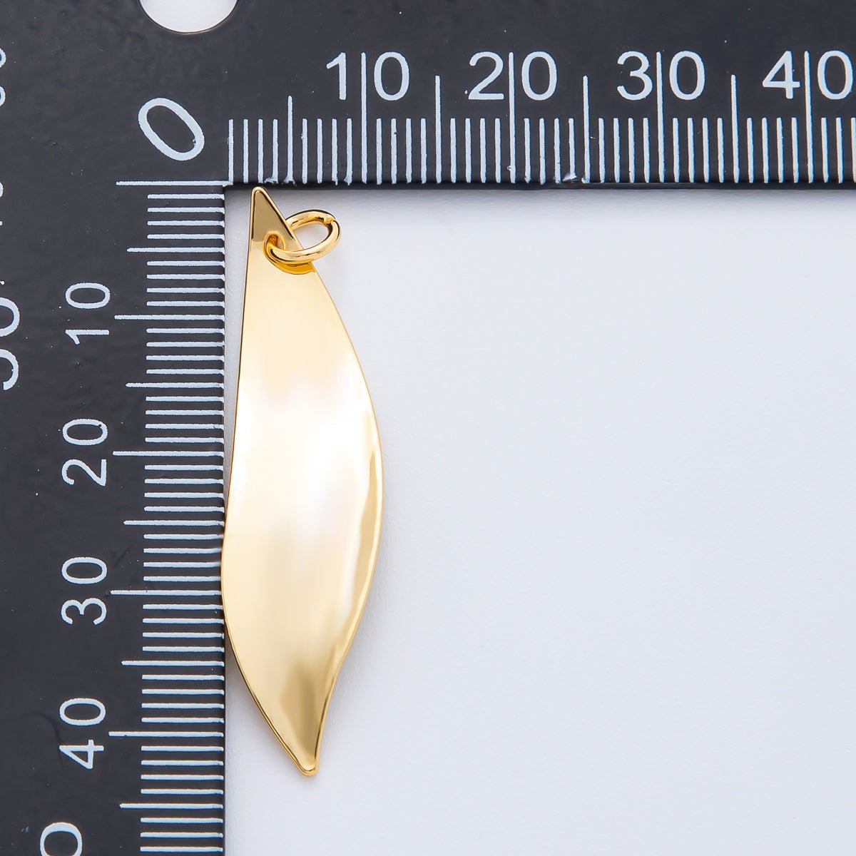 18K Gold Filled 42mm Leaf - Like Organic Freeform Shape Charm | N - A1821 - DLUXCA
