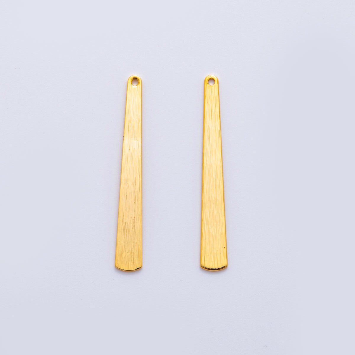 18K Gold Filled 43mm Lined Bar Rectangular Thin Charm Finding | Z1186 - DLUXCA