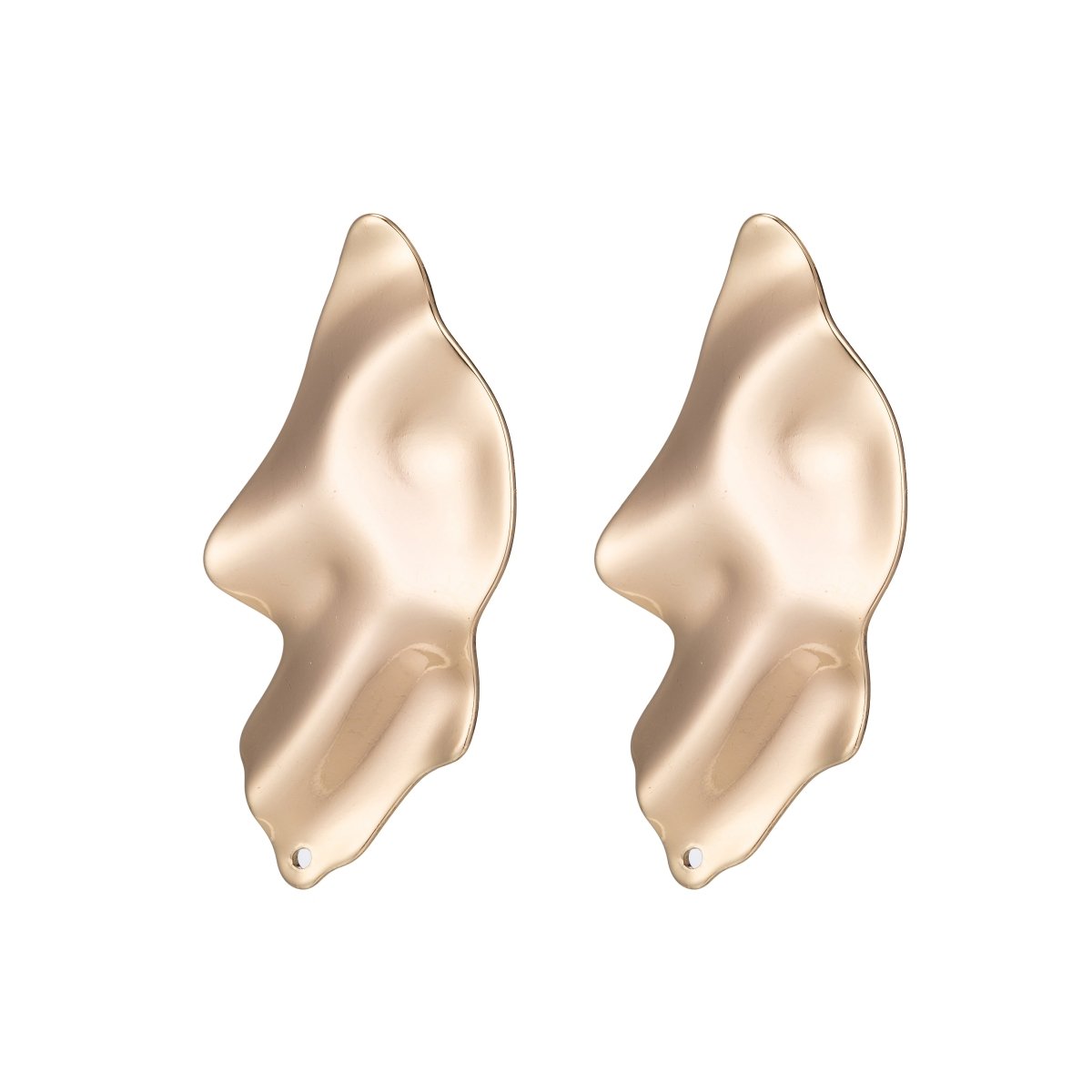 18K Gold Filled 45mm Abstract Foil Stud Earrings | K010 - DLUXCA