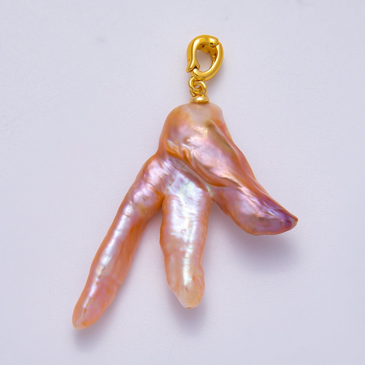 18K Gold Filled 45mm Colorful Baroque Freshwater Pearl Natural Coral Pendant | Charms - 00493 - Charms - 00495 - DLUXCA