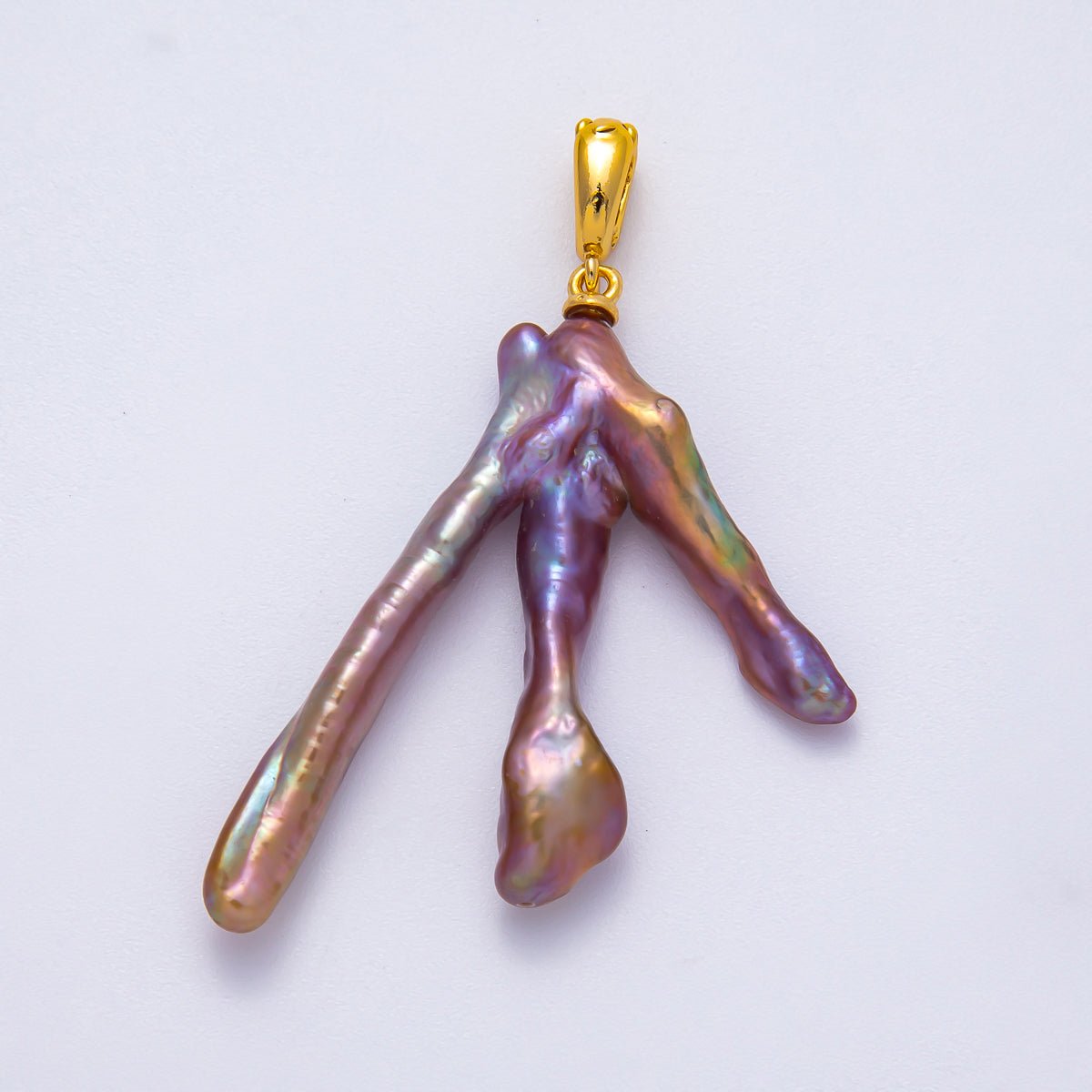 18K Gold Filled 45mm Colorful Baroque Freshwater Pearl Natural Coral Pendant | Charms - 00493 - Charms - 00495 - DLUXCA