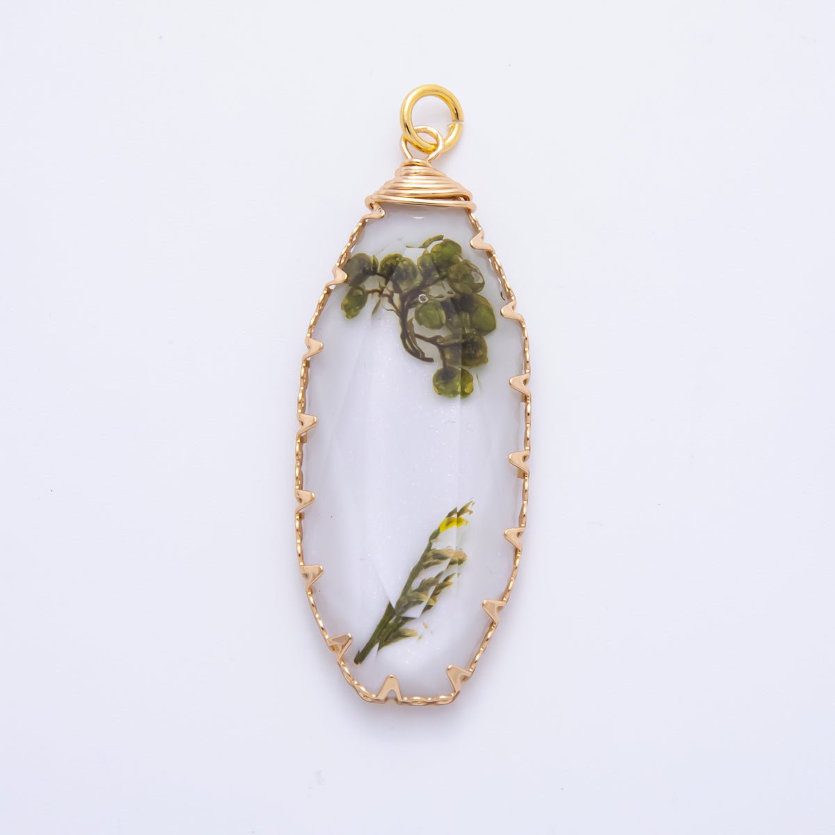 18K Gold Filled 45mm Eternal Petal Bloom Flower Resin Charm | AH860 - AH864 - DLUXCA