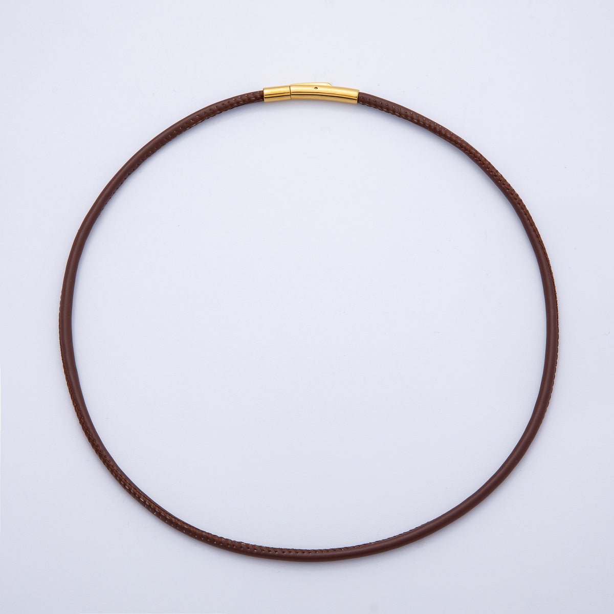 18K Gold Filled 4mm Black, Brown, Red, Blue Fall Faux Leather Cord 19 Inch Necklace | WA - 3853 ~ WA - 3856 - DLUXCA