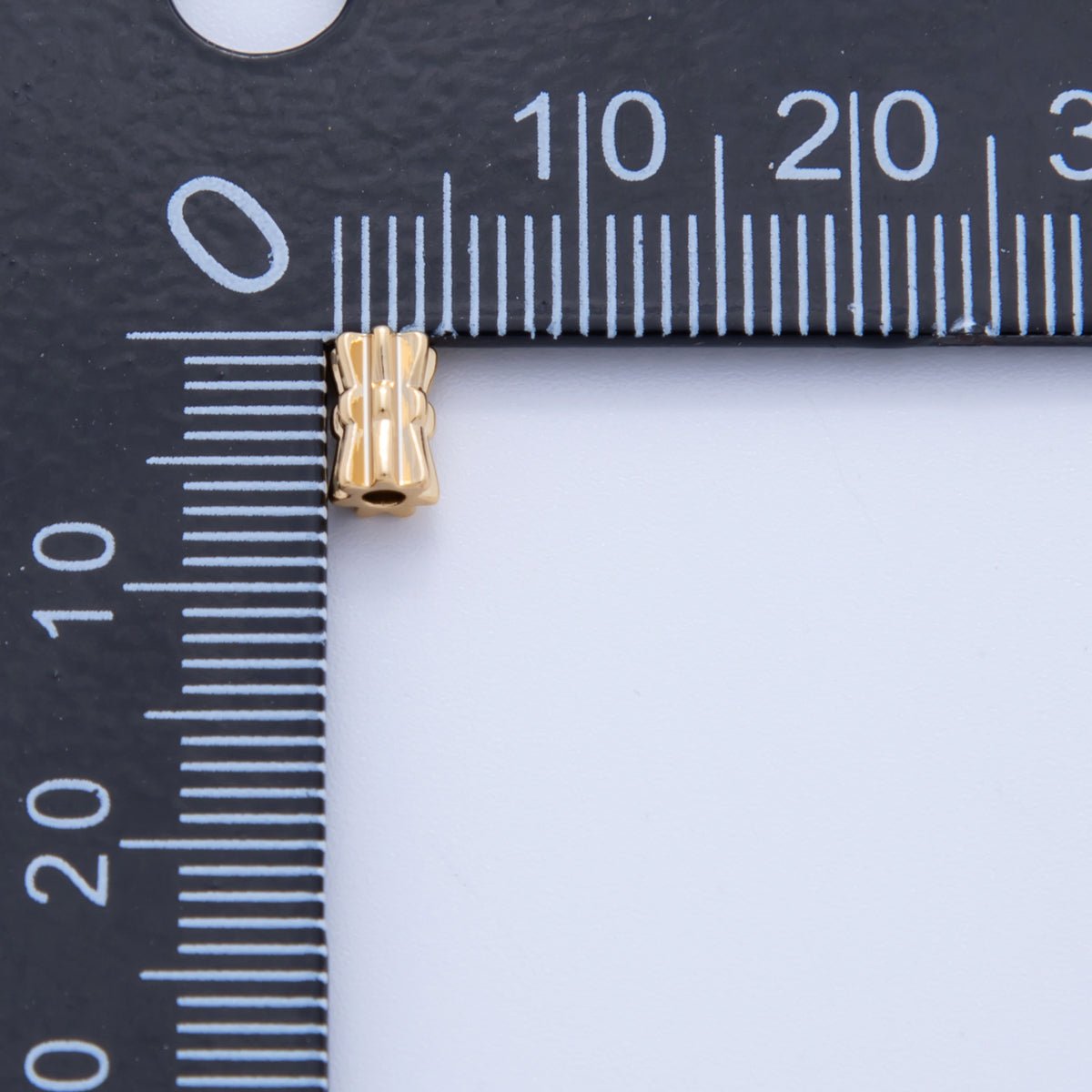 18K Gold Filled 4mm Geometric Lined Tube Bead Set by 10 Pieces | B823 - DLUXCA