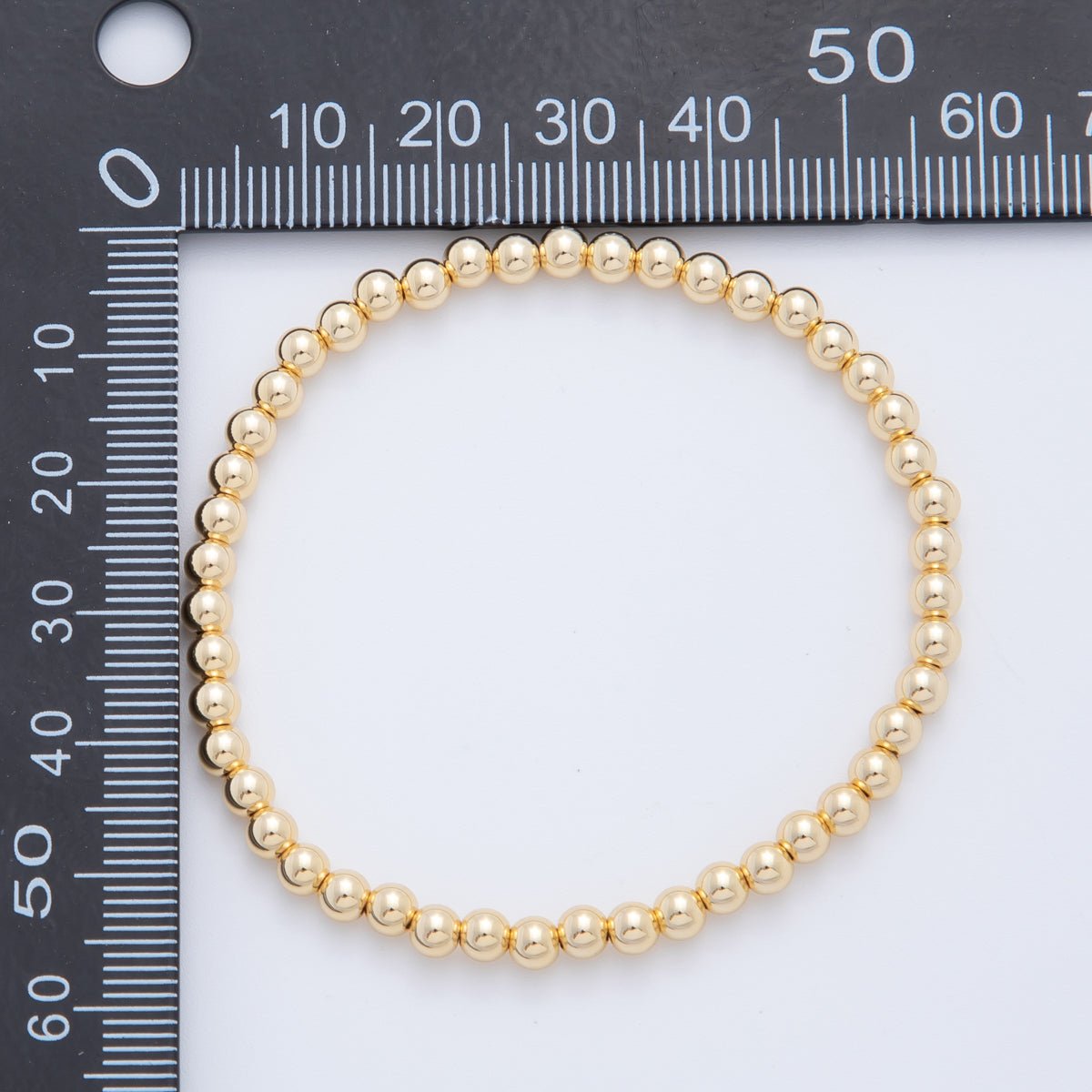 18K Gold Filled 4mm Minimalist Round Ball Stretch Bracelet | WA - 3948 - DLUXCA