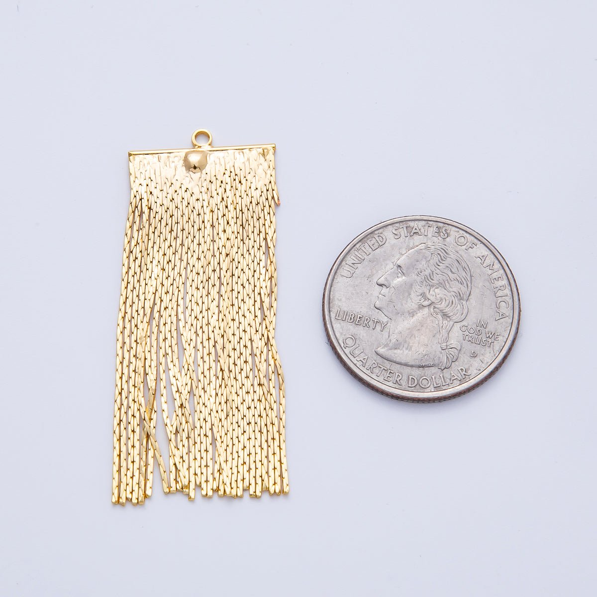 18K Gold Filled 50mm Snake Chain Tassel Finding Fringe Jewelry | Z1645 - DLUXCA