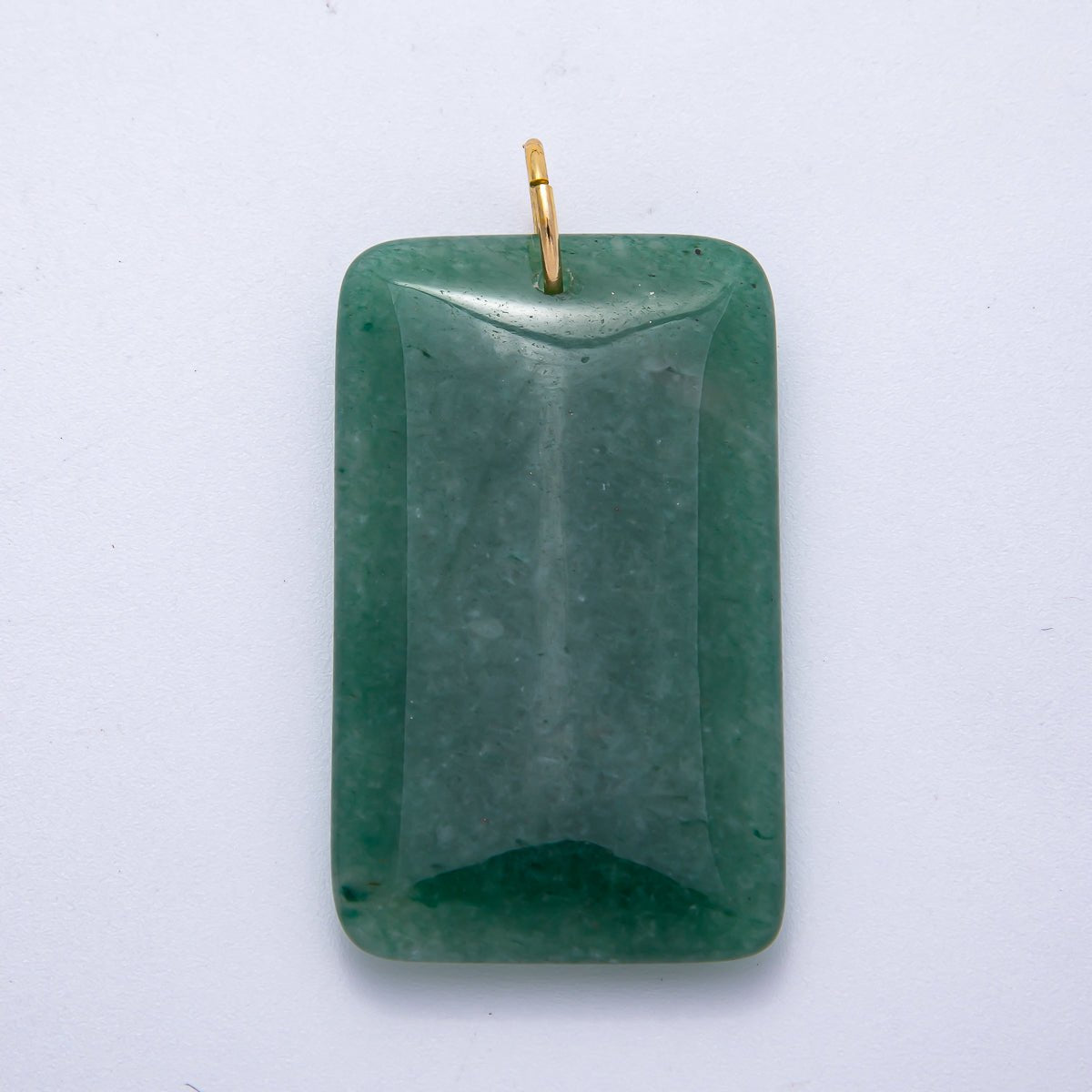 18K Gold Filled 50mm Tiger Eye, Aventurine, Red Jasper Natural Gemstone Rectangle Pendant | Charms - 00530 ~ Charms - 00532 - DLUXCA