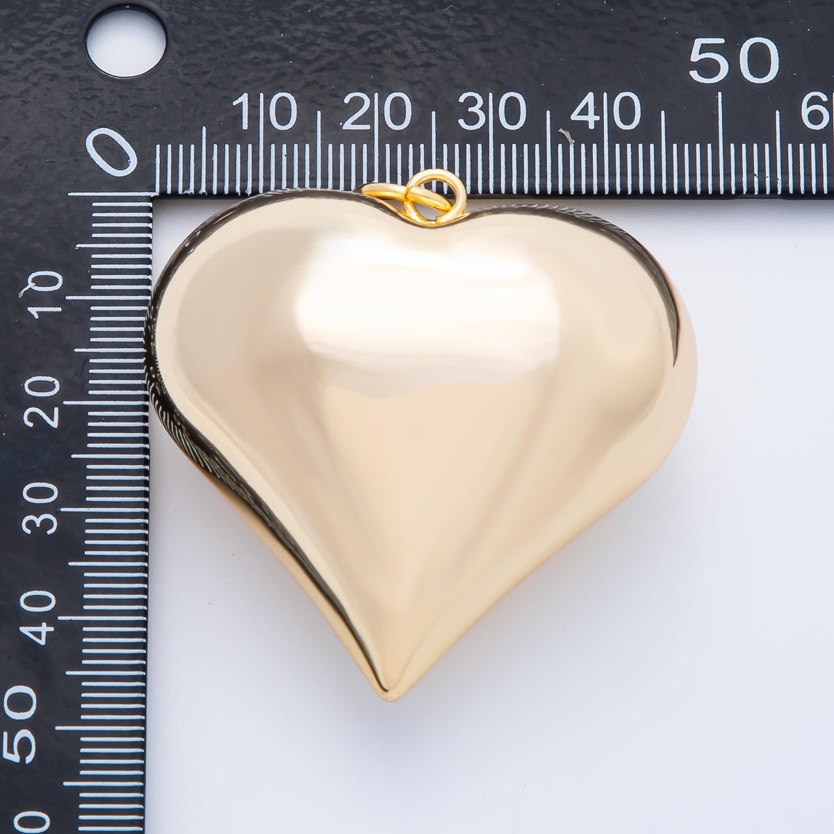 18K Gold Filled 54mm Chubby Multidimensional 3D Heart Charm | AF1314 - DLUXCA