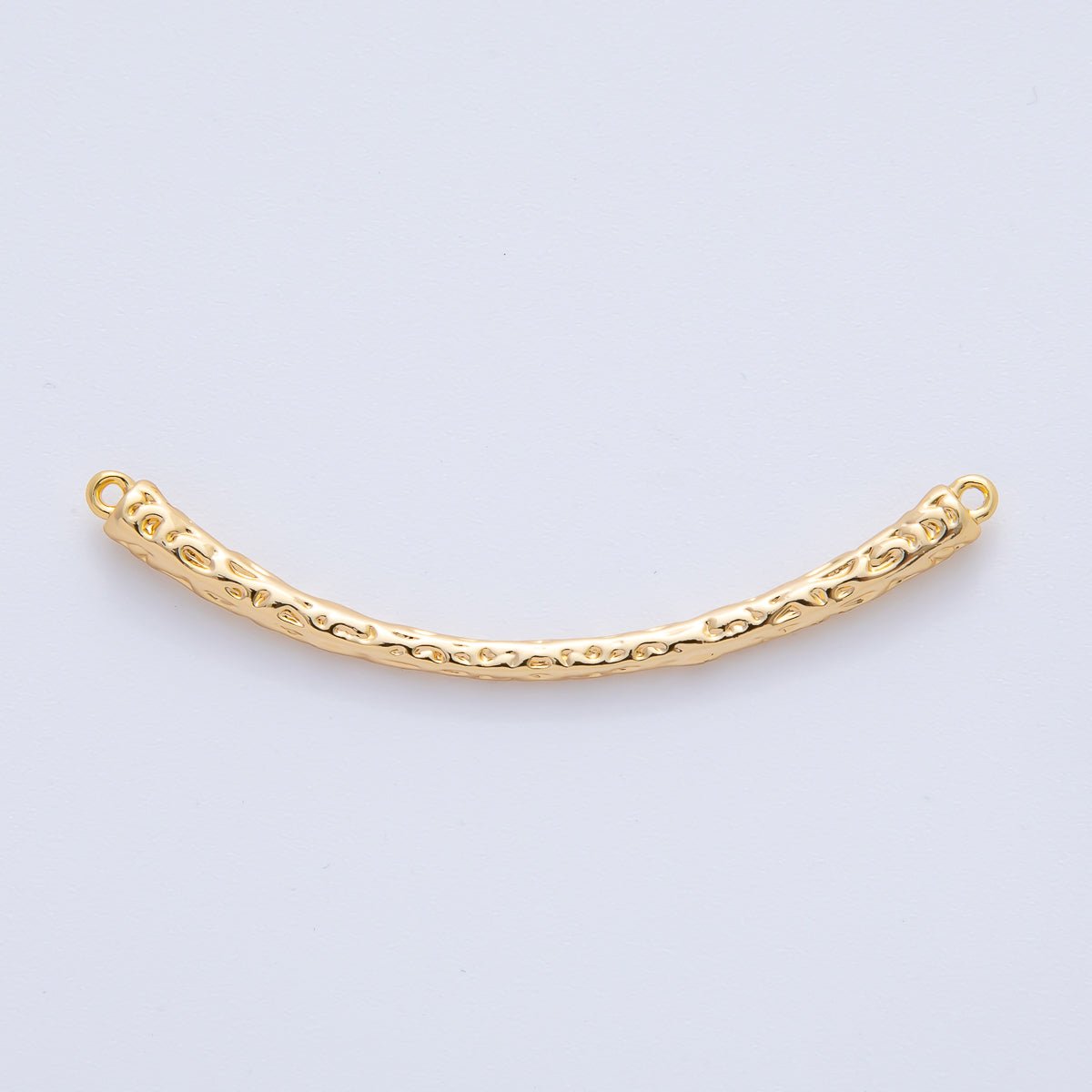 18K Gold Filled 54mm Hammered Curved Connector | Y168 - DLUXCA