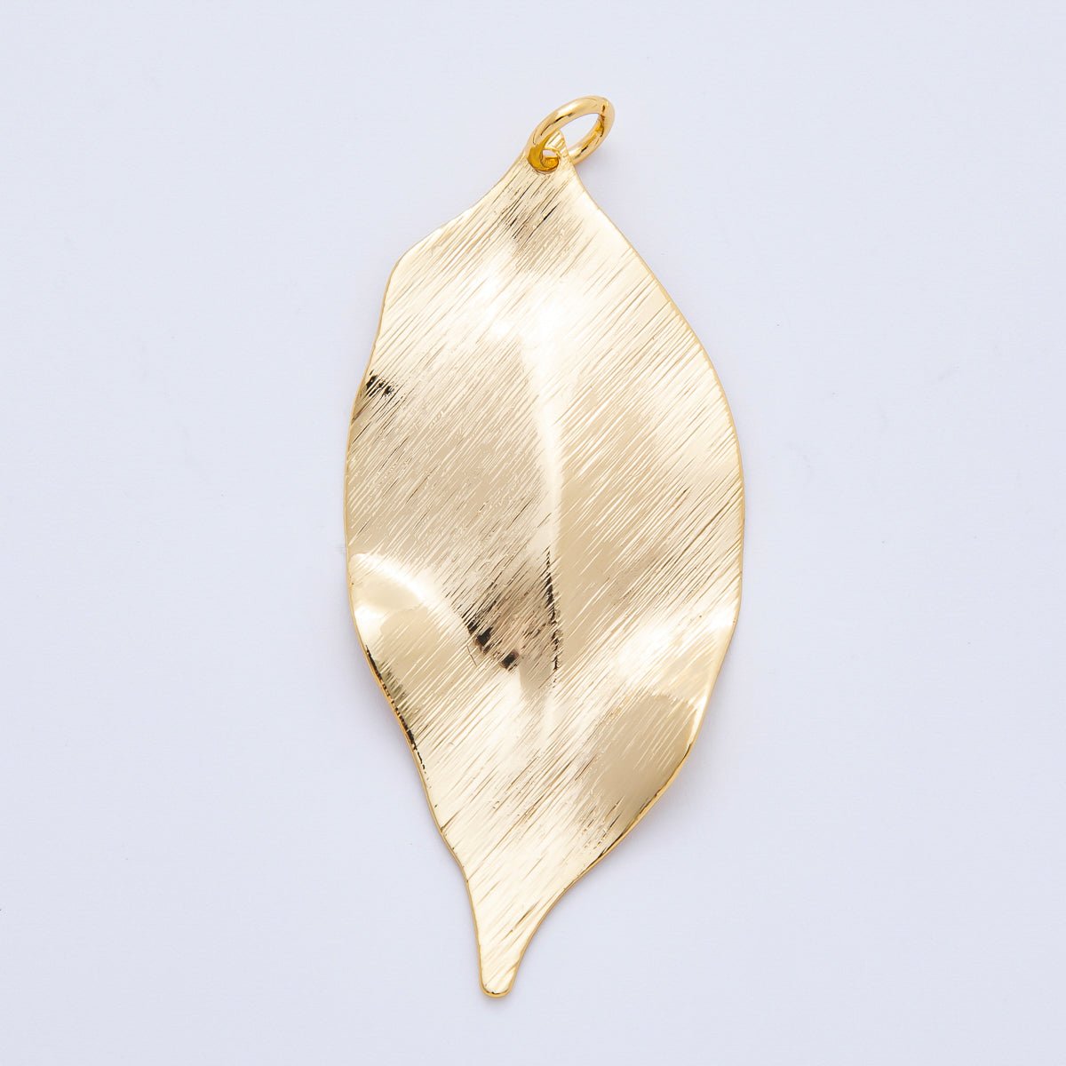 18K Gold Filled 56mm Modern Molten Gold Leaf Charm | N367 - DLUXCA